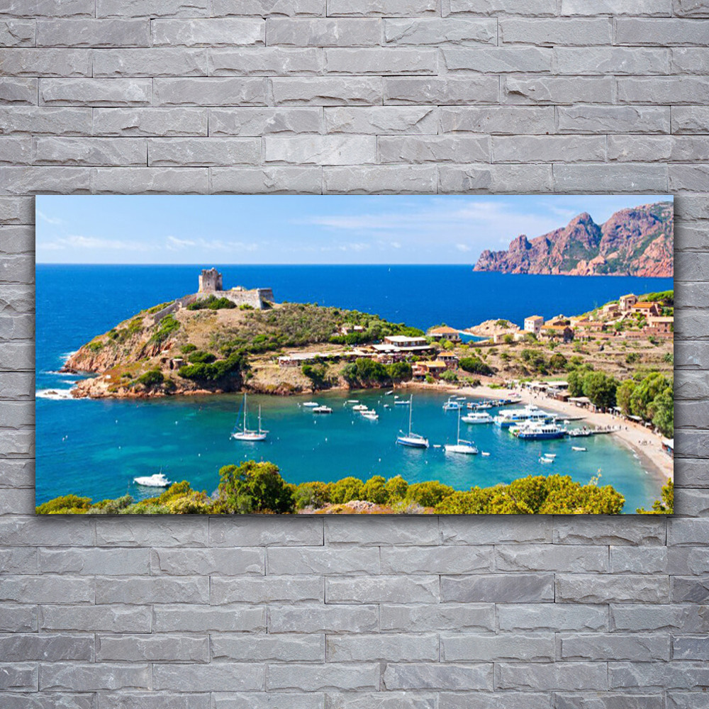 Tableau paysage de baie sur toile 120x60 pour habiller un mur vide