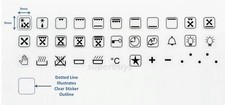 36pc Replacement Symbols Oven Cooker Rangehood Dial Sticker Label Stove Switch
