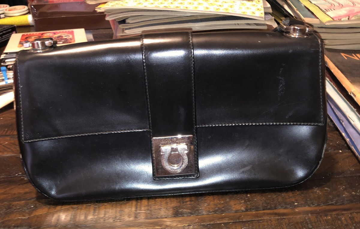 Salvatore Ferragamo #1780 Black Leather Handbag | eBay Salvatore Ferragamo #1780 Black Leather Handbag | eBay