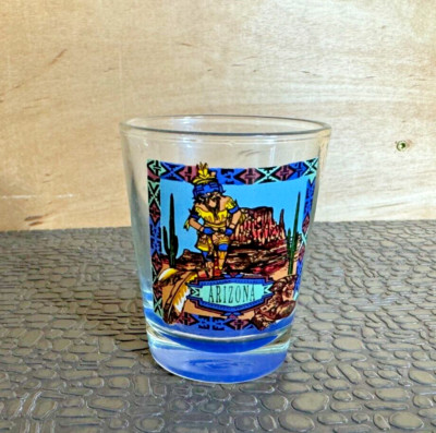 Souvenir Shot Glass ''Arizona'' Native Design