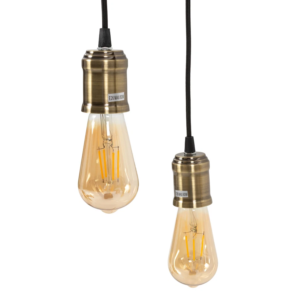 Lámpara de araña industrial rústica 10 Edison bombilla granja isla de madera lámpara colgante Foto 2 de 4