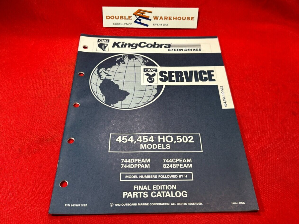 1992 OMC King Cobra Stern Drives 454,HO,502 Models Parts Catalog