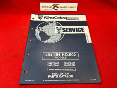 1992 OMC King Cobra Stern Drives 454,HO,502 Models Parts Catalog