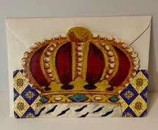 VTG The Gifted Line DieCut Blank Note Card UNUSED “King’s Crown”