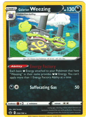 Galarian Weezing 96/198 Chilling Reign Rare Pokemon Card Pokémon