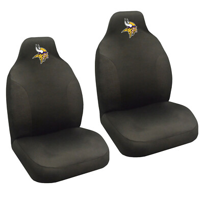NFL Minnesota Vikings Car Truck Suv Black Front Bucket Seat Covers Set 