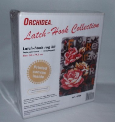 NOS NEW Sealed ORCHIDEA Latch Hook Kit #4026 ROSES Crafting Collection Floral