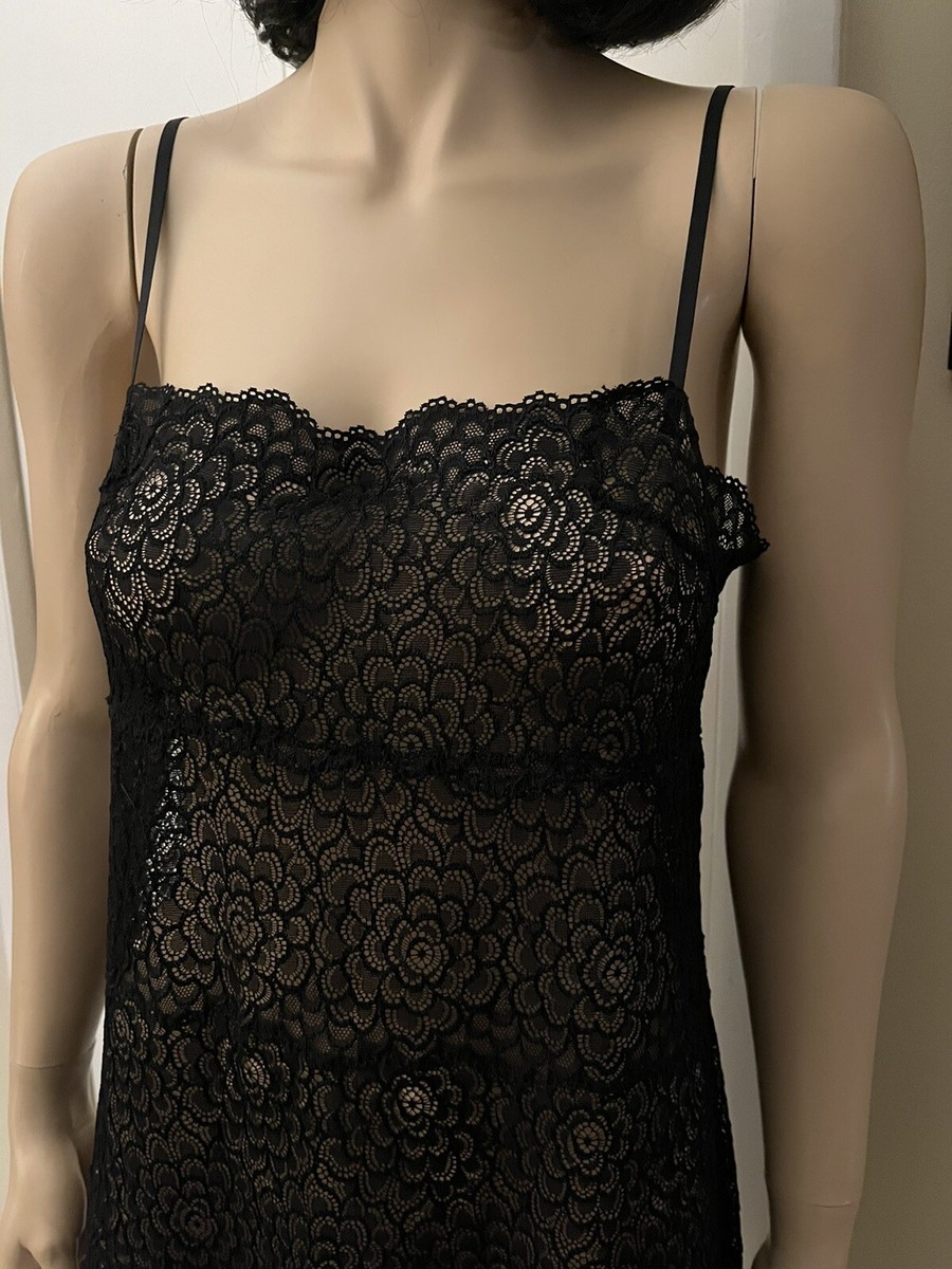 $250 Josie Natori Flurry Black Lace Gown Size L New W/tags | eBay