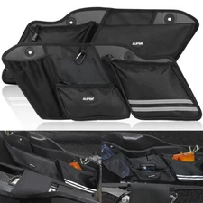 Motorcycle Saddle Bag Organizers for Harley Road King Street Glide 2014-24 Black