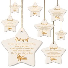 8 Pcs Hair Dresser Gifts for Women Christmas Ornament Keepsake Hairtician Sig...
