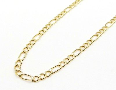 10K Hollow Gold Figaro Chain 22 Inches 