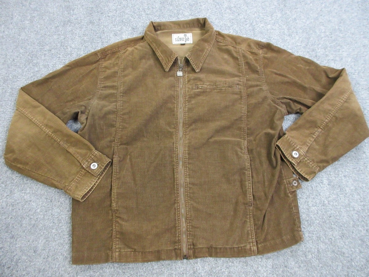 VINTAGE Levis Jacket Mens Large Brown Corduroy Silver Tab
