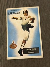 1955 Bowman #5 LINDON CROW Football Card Rookie RC (Read). rookie card picture
