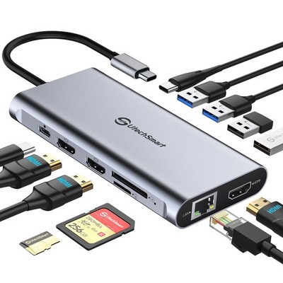 USB C Hub, 3 HDMI Docking Station Triple Display 12 in 1 USB C Laptop Adapter...