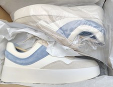 Vince Warren Court Leather Milk Lake Blue Sneakers Size 9.5 NWB