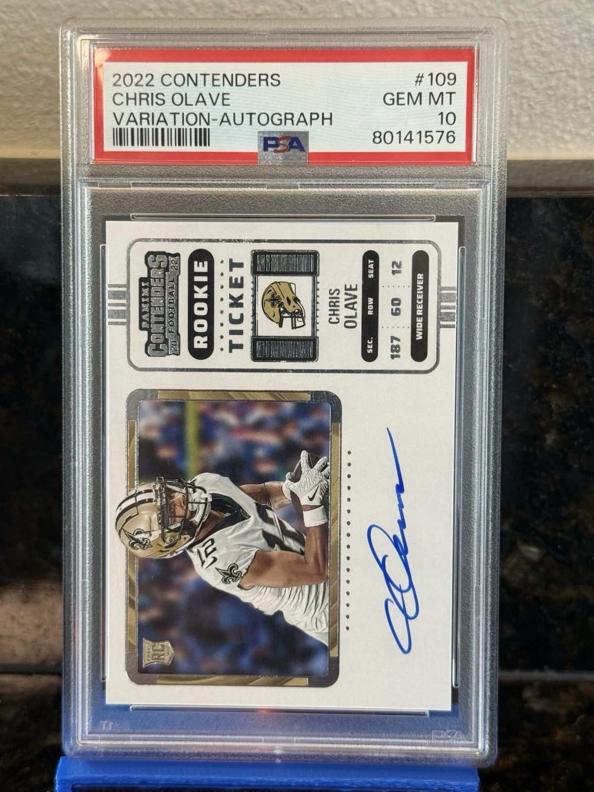 Chris Olave Panini Zenith Contenders Rookie Ticket Rps Preview Autograph #109 Variation-Red
