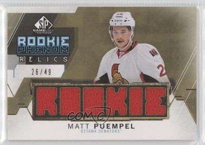 2015 SP Game Used Edition Rookie Phenom Relics Gold 26/49 Matt Puempel RC 11jd