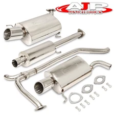 GODSNOW Dual Catback Exhaust Steel 65mm Pipe 4" Tip For 2009-2014 Acura TSX 2.4L