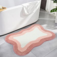 1 PCS Pink Funny Cute Soft Microfiber Absorbent Bath Mat 18x25 Inch
