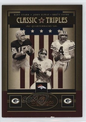 2005 Donruss Classics Classic Triples Bart Starr John Elway Brett Favre HOF 0gx4