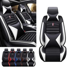 5-Seat PU Leather Car Seat Covers Universal Front Rear Seat Cushion Anti-scratch