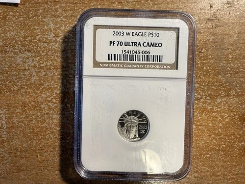 Photo of a 2003-W American Platinum Eagle from an eBay listing that sold on Jul 16, 2026