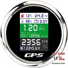 6-in-1 GPS Speedometer 3-3/8" 85mm Multi-Functional Adjustable Black