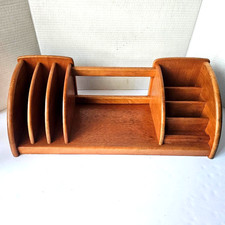 Carrito organizador de escritorio de madera maciza de colección/almacenamiento de oficina/20,5" de largo, 8" de ancho, 7" de alto.