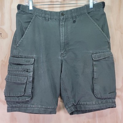 Vintage Boy Scouts of America Mens Green Cargo Uniform Shorts Size 32 Canvas
