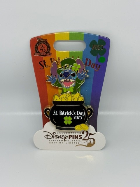 Disney 2025 St. Patrick's Day Leprechaun Stitch Slider Limited Release Pin