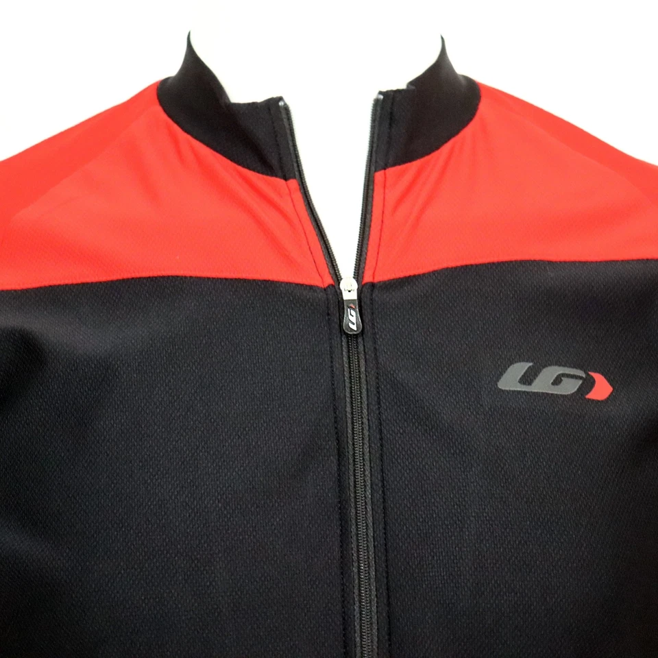 Chaqueta de ciclismo Louis Garneau cremallera completa para hombre mediana negra roja cortavientos Foto 4 de 4