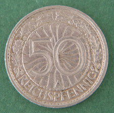 Weimar 50 Reichspfennig  A.S.S 1928 A Weimarer Republik Deutsches Reich SS J 324