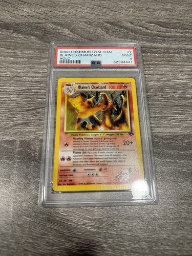Pokémon 2000 Gym Challenge #2 Holo BLAINE'S CHARIZARD - PSA 9 - DOUBLE SWIRL 🌀 - Picture 2 of 6