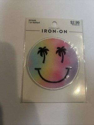 Tropical Smiley Face Rainbow Design Loft Iron On Patch New Sealed
