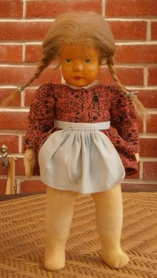 ältere Hildegard KRAHMER Holzkopf Puppe ''Guck in die Welt''; 32 cm