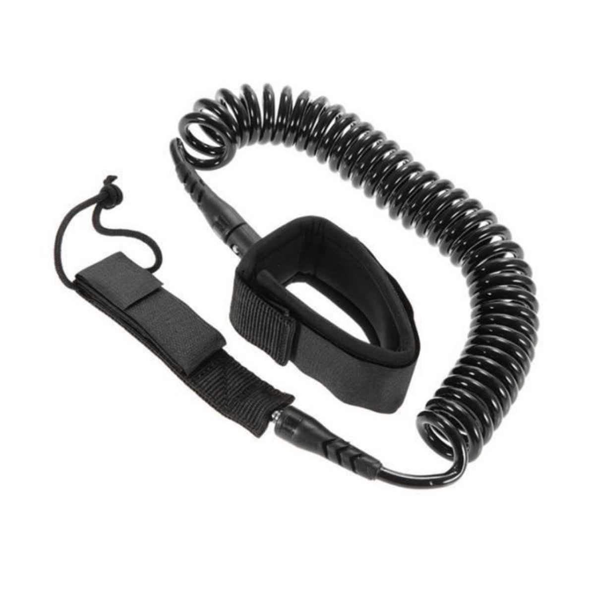 Leash coiled 10' - 300cm cordon spirale 8mm noir stand up paddle surf