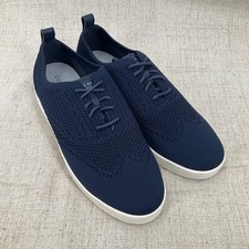 Cole Haan Zerogrand Oxford Sneaker Womens 8B Navy Knit Wingtip W26606 Classic