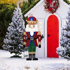 66" Christmas Nutcracker Soldier Outdoor Decorations Xmas Decor with LED Lights
