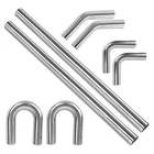 3" OD  Stainless Exhaust Pipe Kit Straight Mandrel Bend DIY T304 Tubing Set 8Pcs