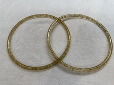 Vintage 8 inch Clear Plastic Rings with Gold Specks Qty 14