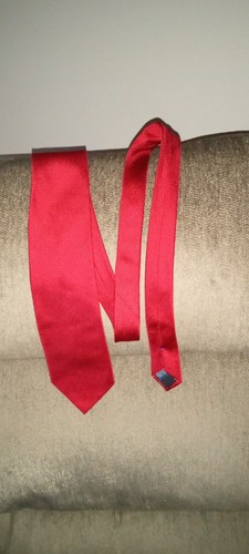 Corbata Daniel CREMIEUX Hecha a Mano Roja 100% Seda Hecha en Francia - Imagen 1 de 5