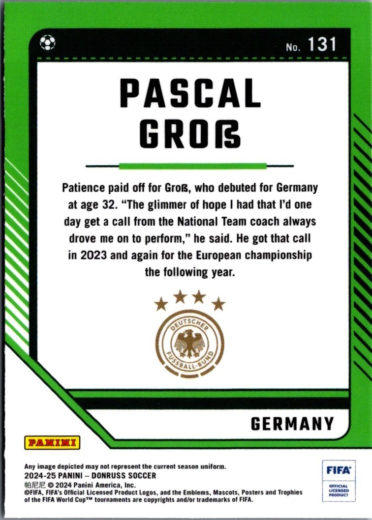 2024 Donruss Soccer Optic Pascal Grob Germany #131