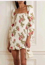 NEW Reformation M 'Hilary' Smocked Floral In Jolie Mini Dress