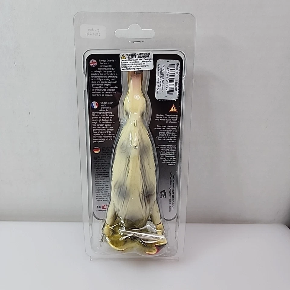 Señuelo Savage Gear 3D 6" madera suicida pato D-150-WD 2,5 oz 70 gr 15 cm nuevo Topwater Foto 4 de 4