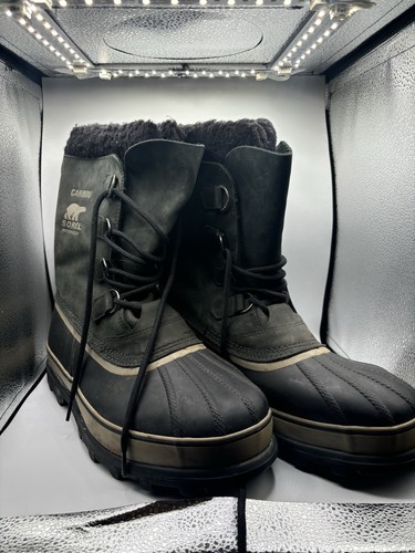 Sorel Caribou Men’s Snow Boots Waterproof Black Size 13 - 第 1/12 張圖片