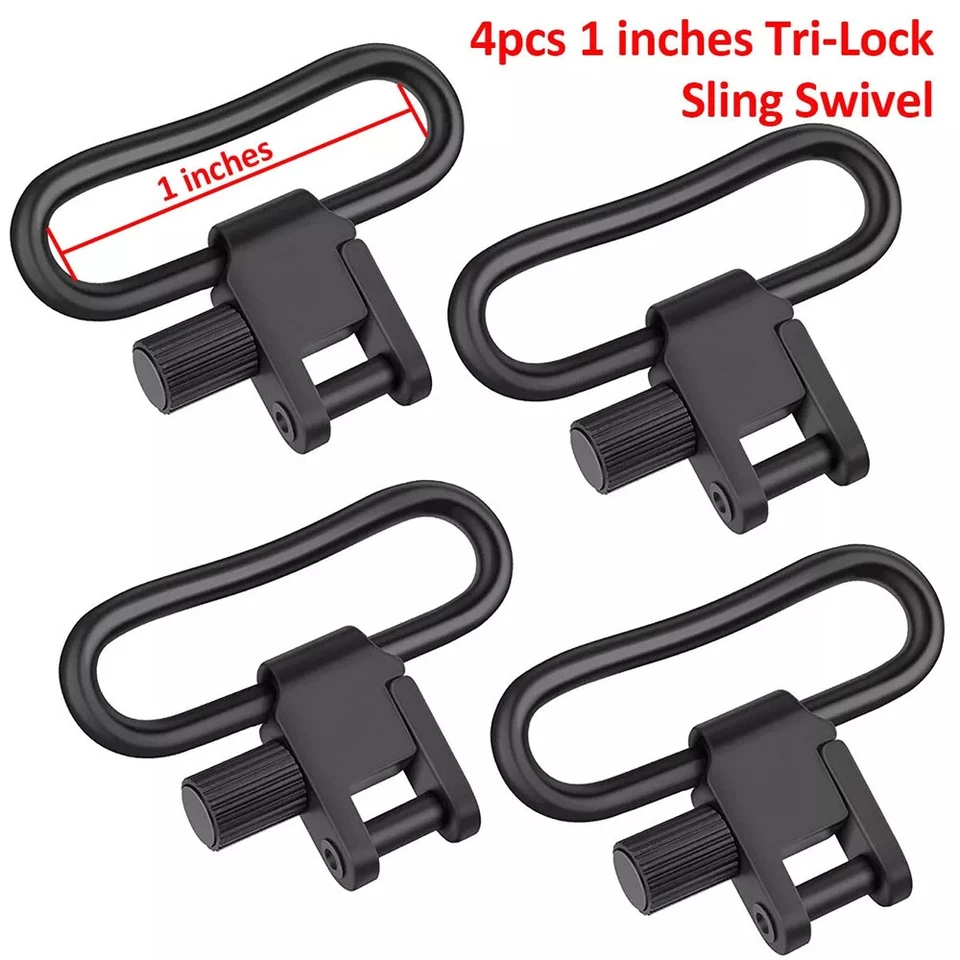 2/4PCS Rifle Gun Sling Swivels Quick Detach Heavy Duty Steel Swivel Set 1"/1.25" - Image 4 of 4