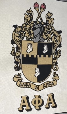 Phi Alpha Phi Vintage Shield Woven Throw Blanket Afghan Fraternity 5.5 x4 