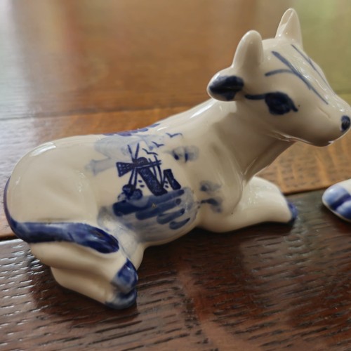 Delft Blue Cow Salt And Pepper Shakers Ceramic - Picture 7 of 12