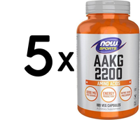 5 X Now Foods Aakg 2200 - 180 Vcaps (155,54 Eur/Kg)