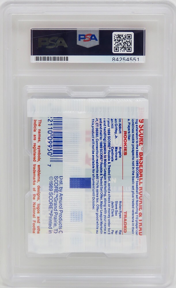 Barry Sanders Autographed 1989 Score Football Cards Un-Opened Pack - PSA view 2
